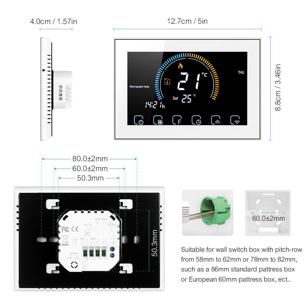 Tuya WiFi/NonWiFi Opt. Smart Life Thermostat Floor Heating Water/Gas Boiler Remote Controller for Google Home Alexa App Fuel Injectors 6