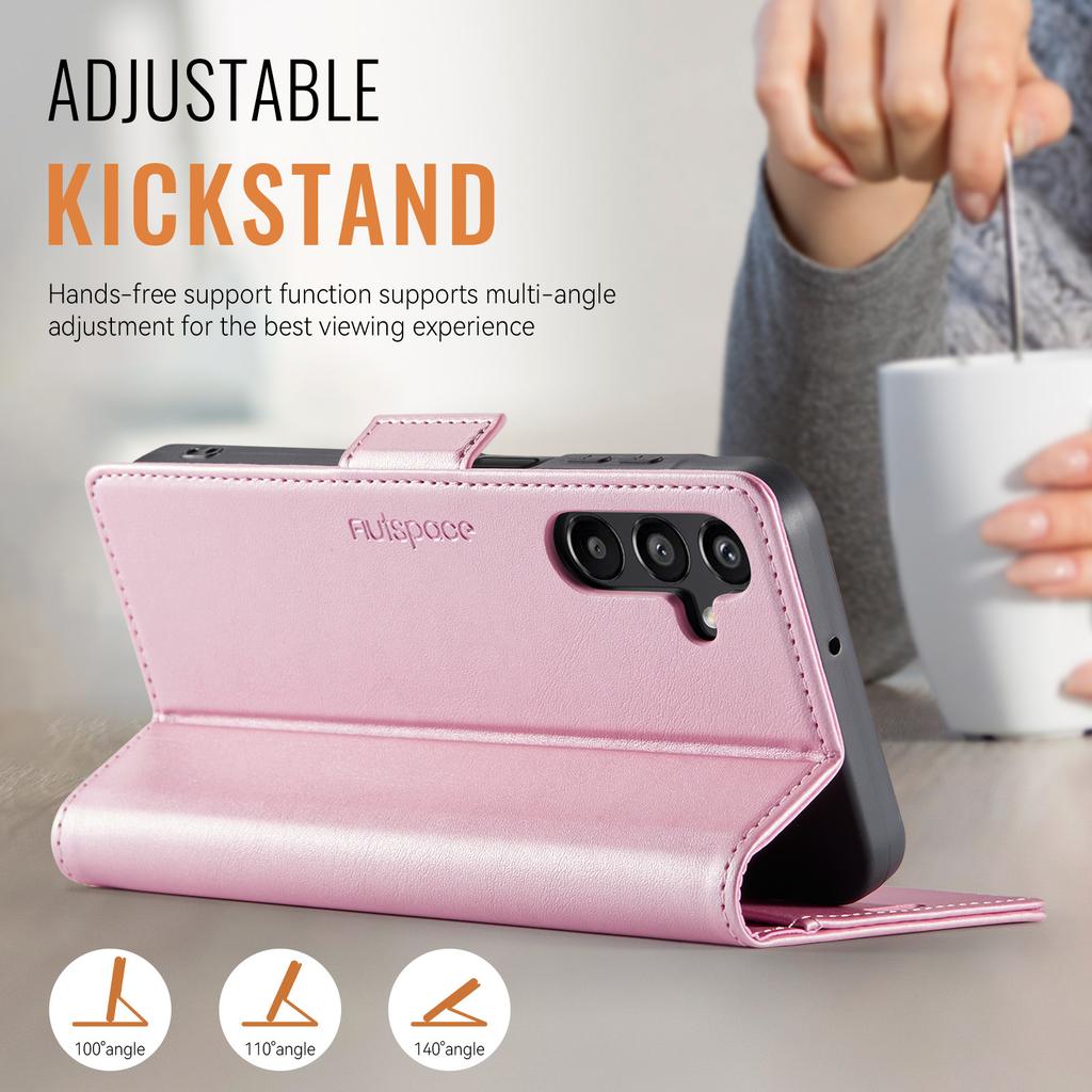 For Samsung Galaxy A17 4G/5G Wallet Case with Card Slots & Kickstand, 360° Protection Leather Case