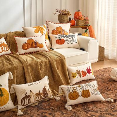 Herbst Ahornblatt Kürbis Kissenbezug - Thanksgiving Sofa Kissen Deko