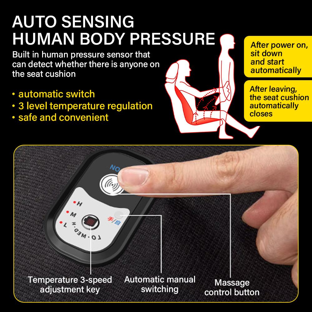 Winter Beheiztes Sitzkissen für Auto 12/24V Universal Autositzwärmer Kissen Infrarot-Therapie Heizung Winter Auto Heizmatte Neu