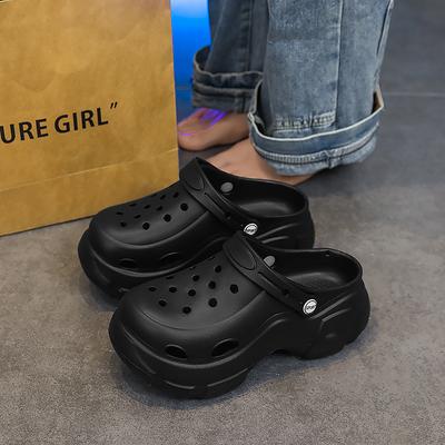 Thick-Soled Heightening Hole Shoes For Women To Wear Outside, Non-Slip And Waterproof Indoor Sports And Leisure Beach Sandals