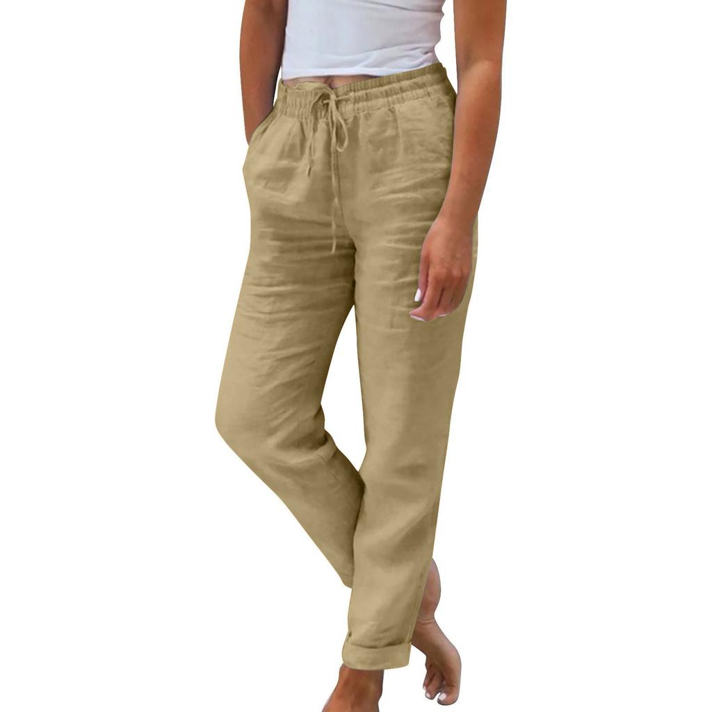 Women's Casual, Fashionable, Sexy, Comfortable, Cool, Breathable, Lace-up Loose Color Nine-point Pants
