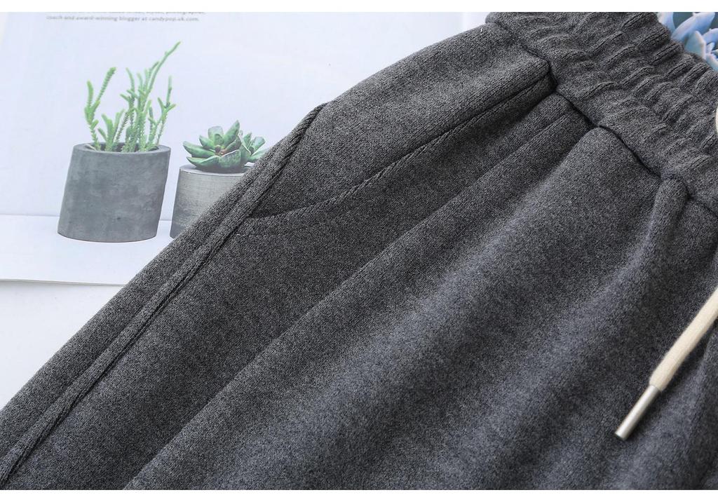 2026 Spring Plus Size High Waist Elastic Knit Pants for Women - Straight Leg, Versatile & Casual