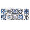 10Pcs Moroccan Blue and Grey Mandala Tile Stickers Frosted Matte Wall Floor Decals Waterproof Peel and Stick Backsplash Panel for Kitchen Bathroom