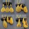 24K Gold-Plated Brass Jewelry Set: Pendant, Earrings & Necklace for Women – Middle Eastern & African Inspiration