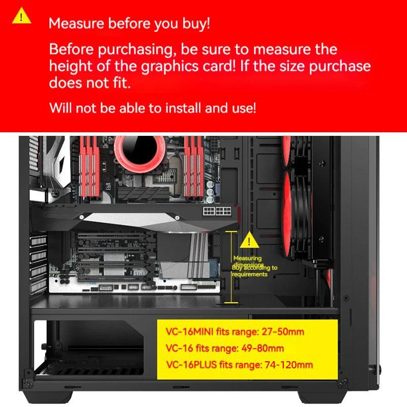 TEUCER VC-16 Graphics Card GPU Holder Vertical Telescopic Rotating Stand Magnetic PC Video Card Aluminum Alloy Support Bracket