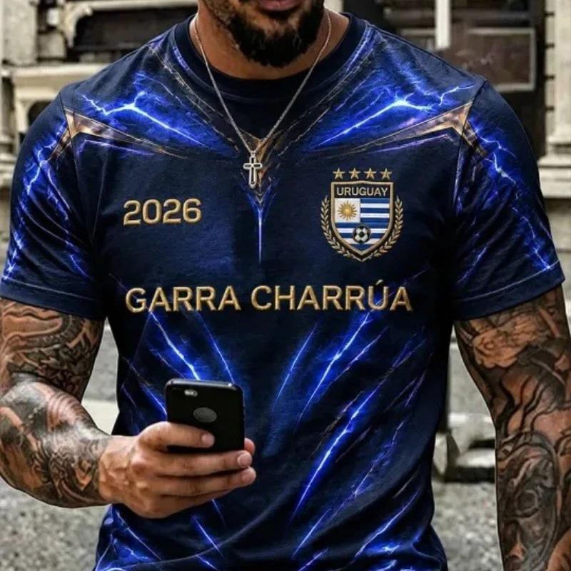 Uruguay Football Fan T-shirt Short Sleeved Breathable Quick Drying Street Wear Casual Football Shirt Fashionable Men 2026 New