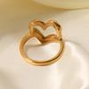 Stainless Steel Rings for Women Gold Color Love Heart Wedding statement Rings Stylish Jewelry Accessories Wholesale Dropshipping