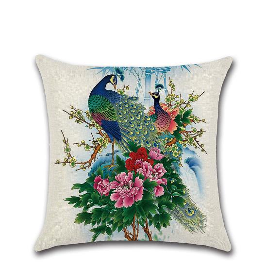 Square Peacock Feather Pillow Case Cushion Cover Pillowcase Sofa Car Decor Home Square Peacock Feather Pillow Case Cushion Cover Pillowcase Sofa Car Decor Home