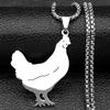 Two Cute Hen Pendant Necklace For Women Men Stainless Steel Gold Silver Color Animal Lover Female Lovely Chain Jewelry Gifts