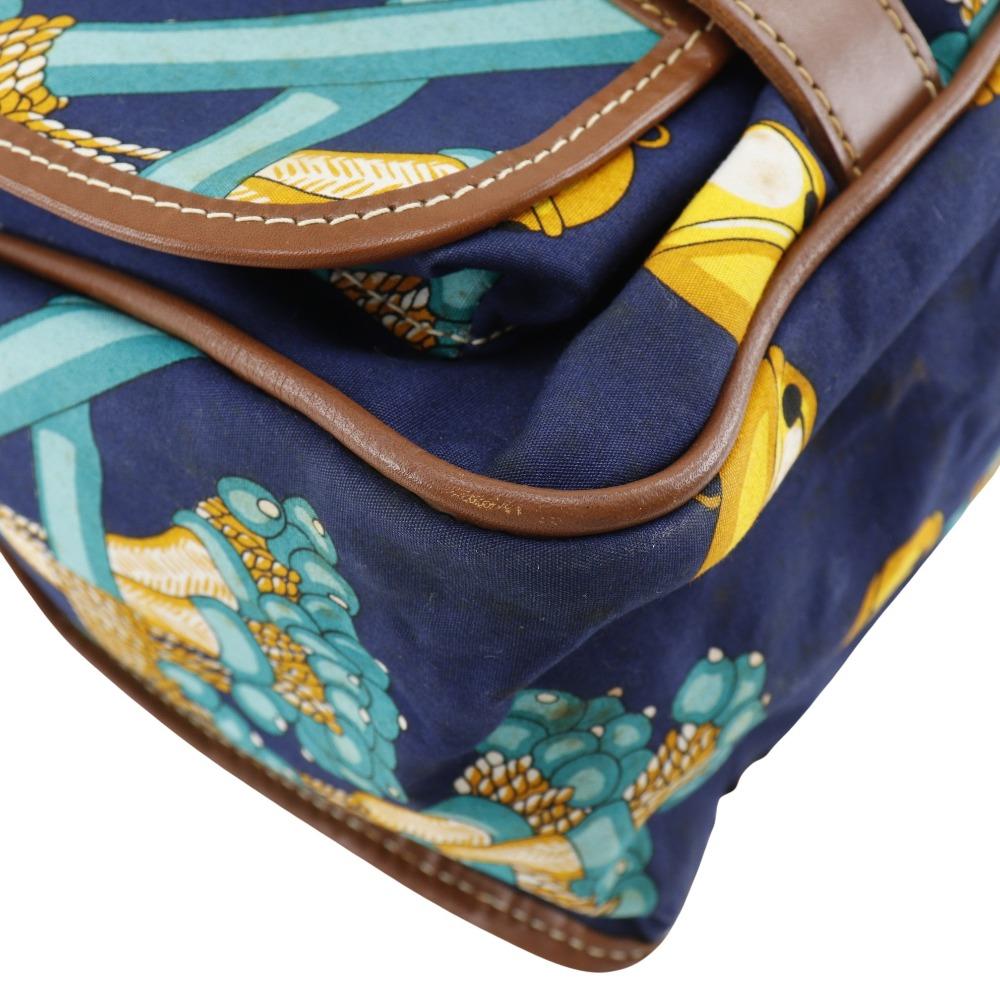 LOEWE Collection line Shoulder Bag COLECCION JEREZ vintage Navy blue canvas Women Used