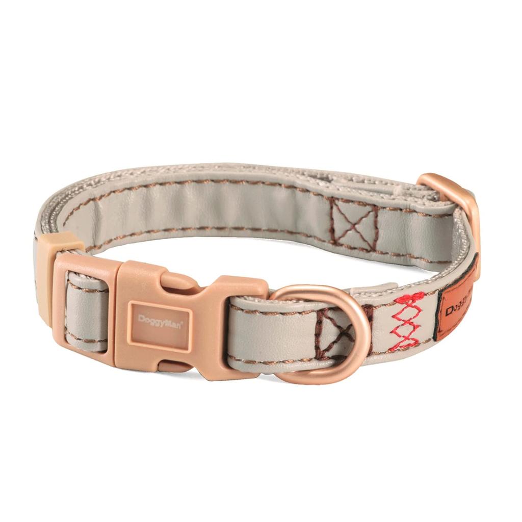 Doggyman Tailor Dog Collar S Leather Style Gray Doggy's (Neck)