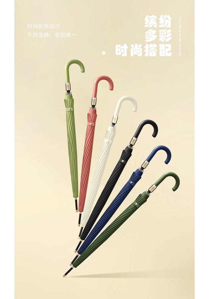 Mido 16 Bone Water Blooming Umbrella Female Long Handle Double Sunny Umbrella Large Automatic Windproof Umbrella for Male and Female Students