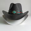 summer Cowboy Hat Summer Outdoor Travel Turquoise Accessories for Men and Women Retro Gentleman Western Cowboy Straw Hat