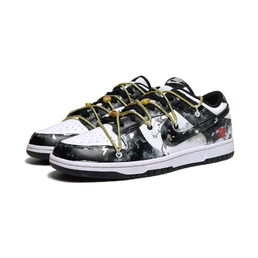 Nike Dunk Immediate Success Leather Abrasion Resistant Low top Skateboard Shoes Unisex Black White HF5441-100(Team610-SBOX)