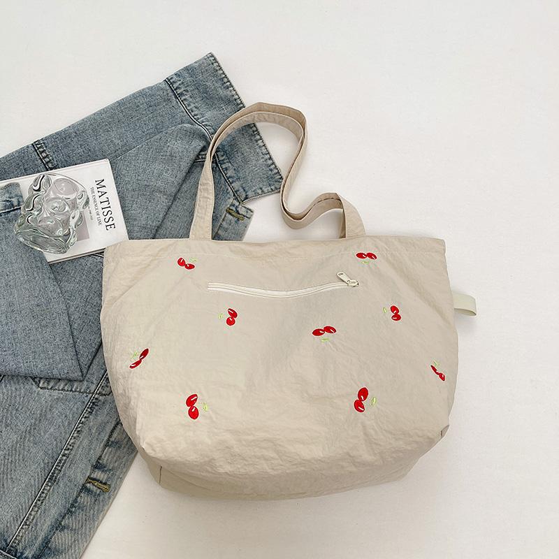 Borsa in Tela Ricamata Borsa Tote Grande Capacità Borsa a Spalla da Pendolare Donna