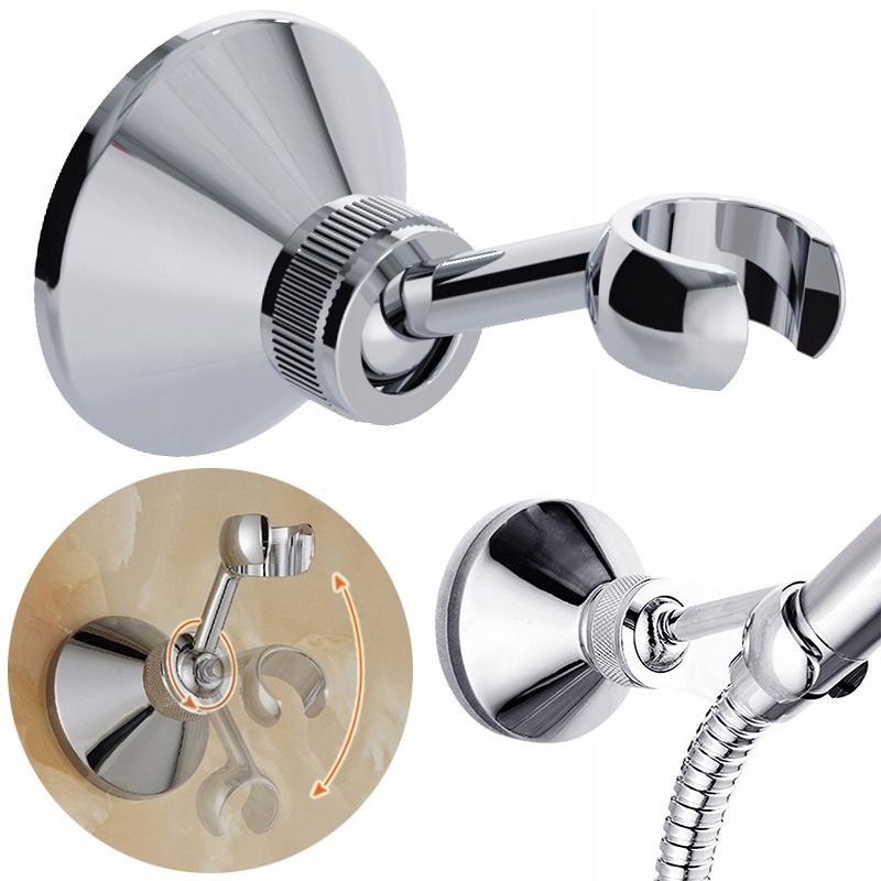 Adjustable Metal Shower Head Wall Bracket, Chrome