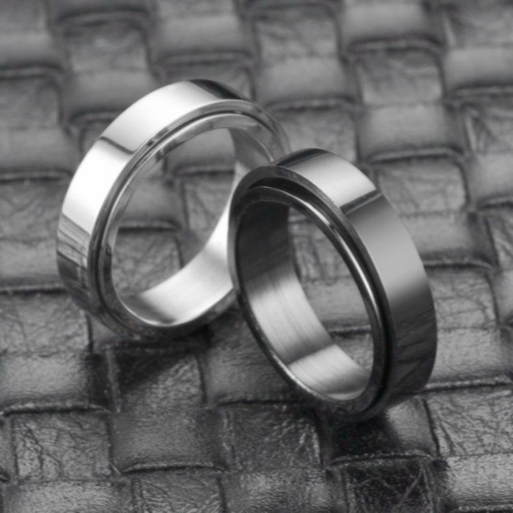 Bague rotative dynamique en acier titane, bague minimaliste pour femmes