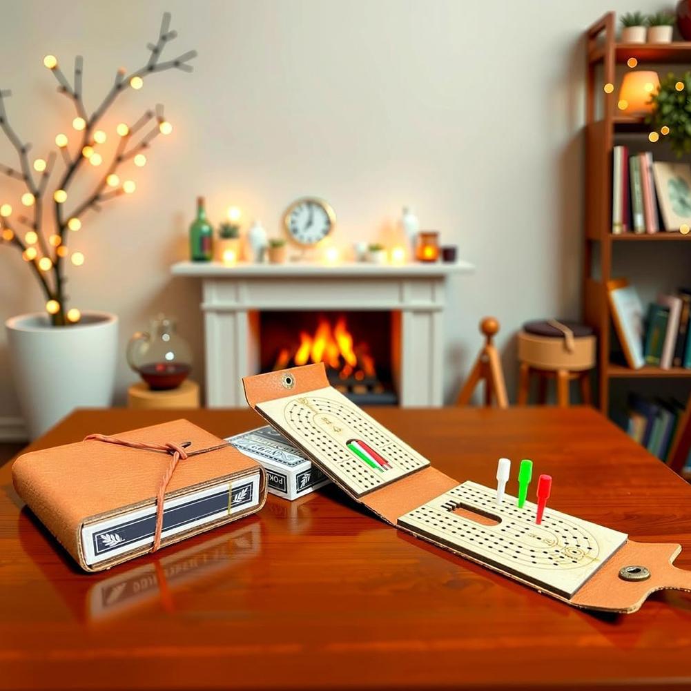 Traditional Wooden Cribbage Board Game Set Fun Table Game 2-4 Player Games Classic Tabletop Game for Family Game Night Travel