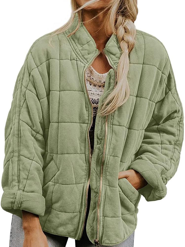 Women's Quilted Puffer Jacket with Multiple Colors, Lightweight Warm Coat, Casual Outerwear for Autumn Winter