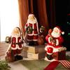 Mini Santa Claus Figurines Holding Gifts Small Resin Sculpture Home Decor