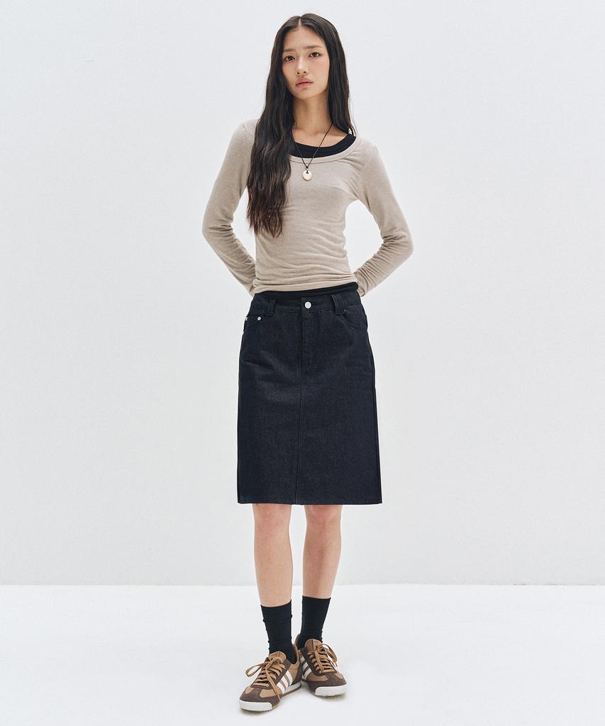 Deketeuumeon Signature Midi Skirt Dcsk002Cpindigo