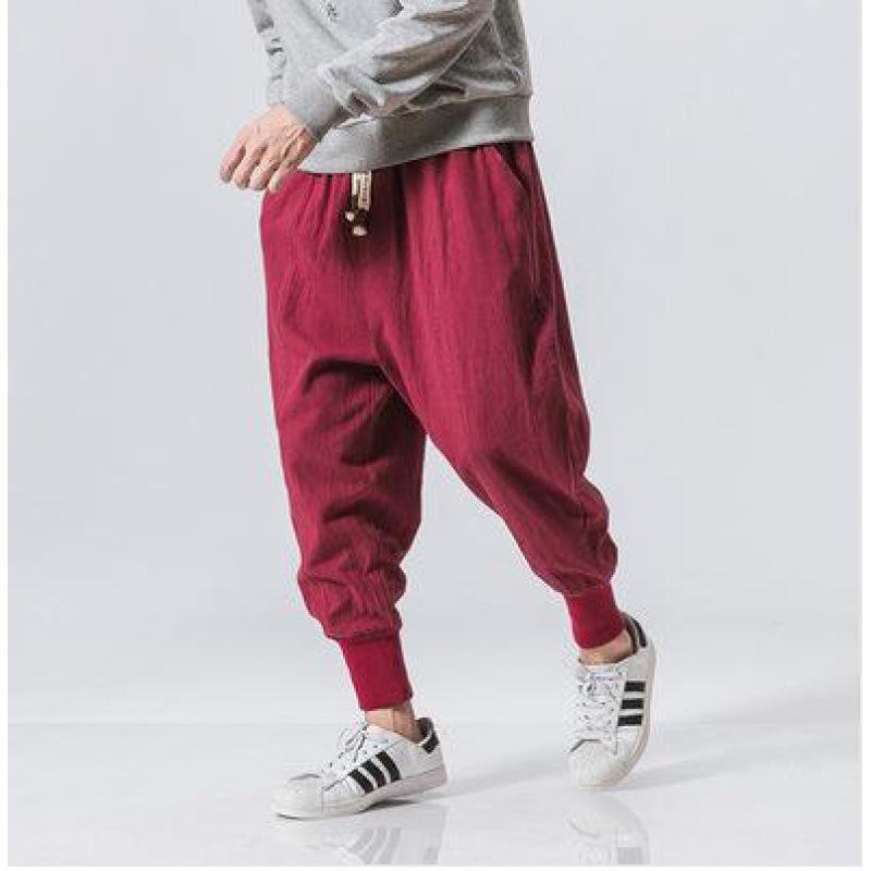 2025 Spring Men's Cotton Linen Harem Pants - Casual, Chinese Style, Plus Size, Loose Fit Joggers