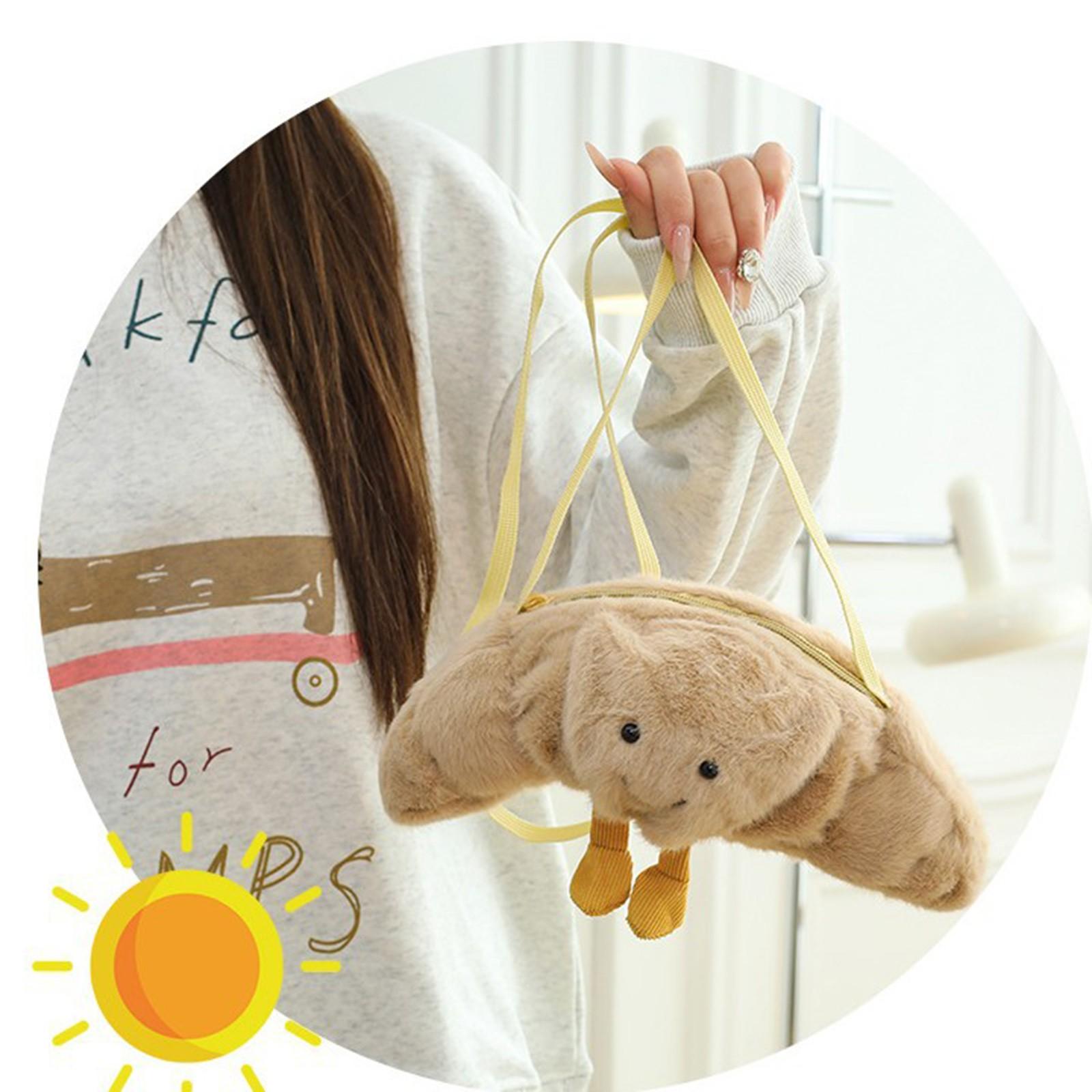 

Милая кукла-круассан, забавная сумка-мессенджер для девочки, подарок для гурманов, модная плюшевая игрушка-сумка для куклы One Size хаки