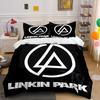 Linkin Park Logo Design Nero Biancheria da Letto Set Copripiumino Copripiumino Federe (1*Copripiumino 2*Federe, senza piumino)
