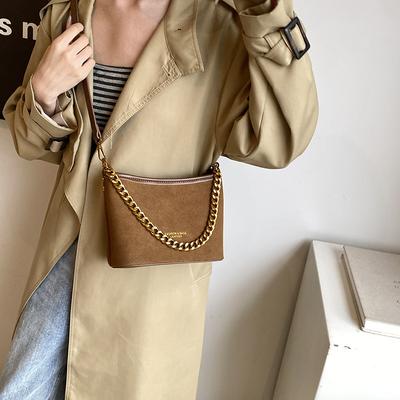 Chain Small Bag Women's 2025 New Autumn Black Bucket Bag Fashion Shoulder Messenger Bag Work Hand Bag