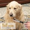 Meideng 6.5" Half-Black Curved Fishbone Pet Grooming Shears with Thinning Blade.