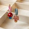 Cute Dopamine Colorful Dripping Oil Mushroom Huggie Hoop Earrings for Women Cartoon Glaze Asymmetry Dangle Earring Party Jewelry