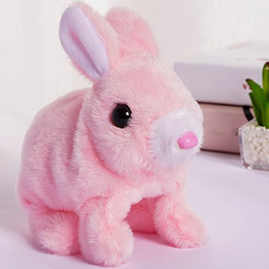 Electric Rabbit Toy Soft Plush Walking Barking Mouth Moving Ears Shaking Entertainment Birthday Gift Kids Smart Simulation Bunny Doll Kindergarten