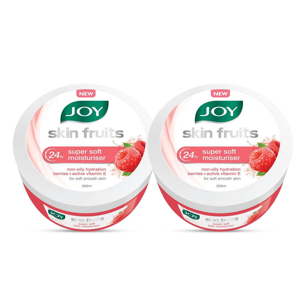 Joy Super Soft Skin Cold Cream 2 x 200 ml Pack of 2 Lightweight Oil-Free Moisturizer for Face Hands Body