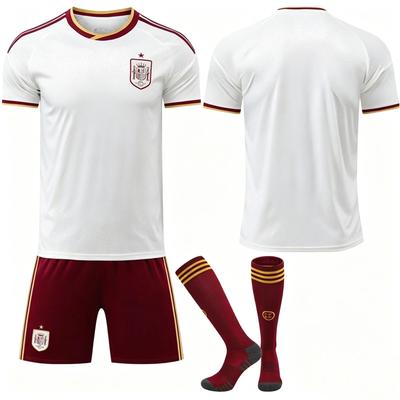 Spain Jersey With Logo Embroider 2026 World Cup Jersey Fan Version Same Style Soccer Shirt