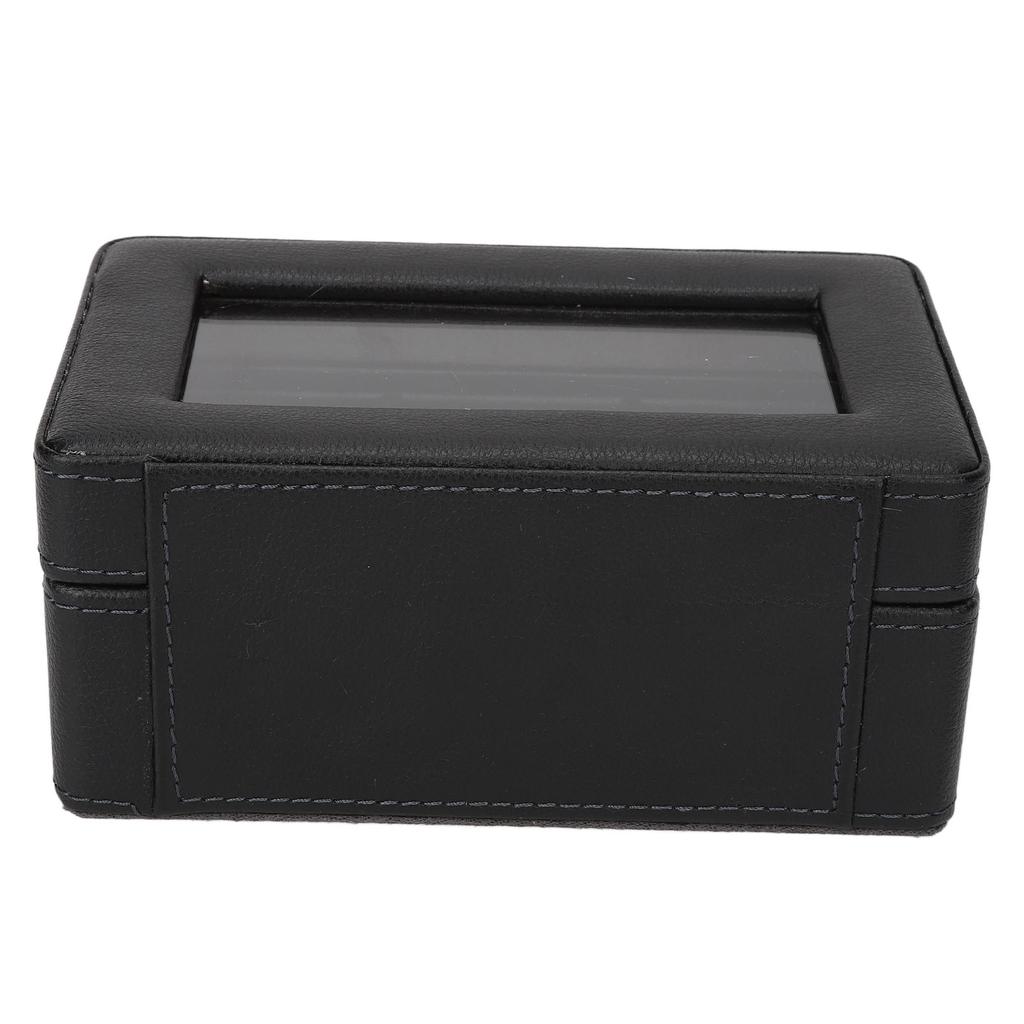 3 Grids Watch Display Case PU Leather Space Saving Single Layer Watch Storage Box for Watch Jewelry