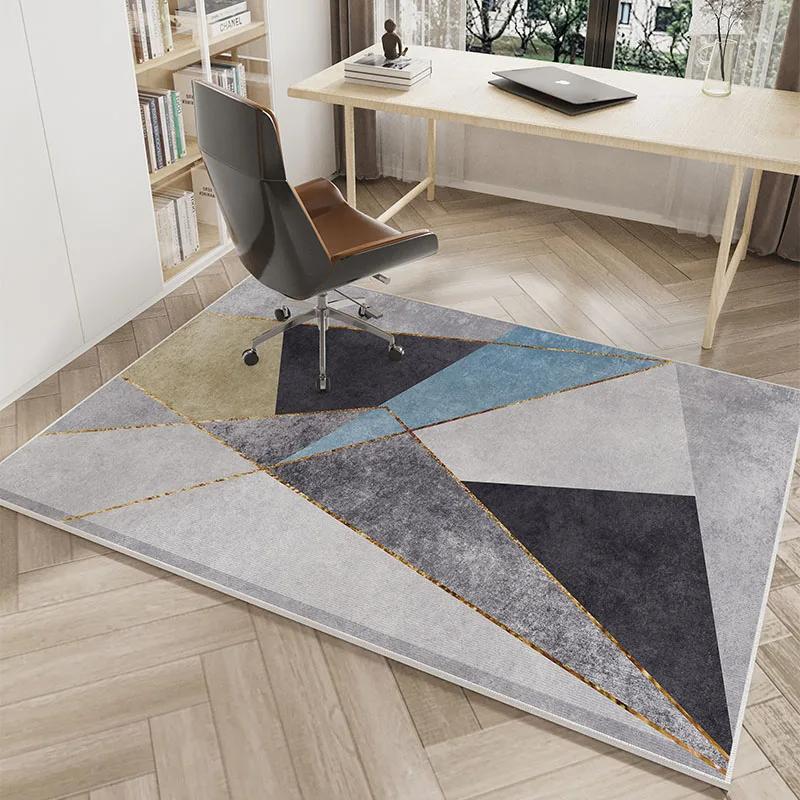 Luxury-Style Geometric Living Room Carpet Anti-Slip And Easy-To-Clean Home Decor For Bedrooms And Study Areas Floor Mat