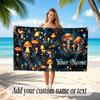 Mushroom Forest Theme Soft Beach Towel Personalized Custom Name Text Towel Portable for Beach Pool Travel