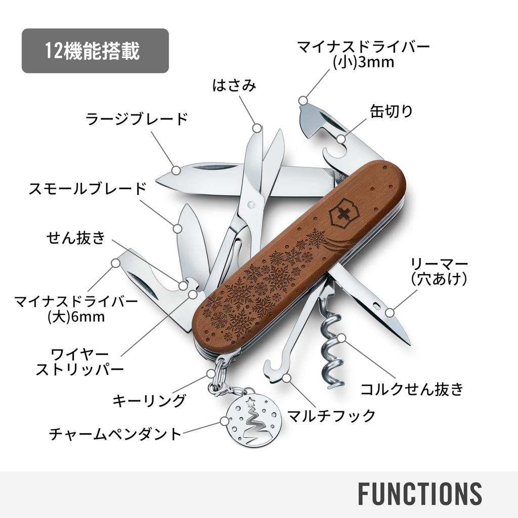 VICTORINOX Climberwood Winter Magic Limited Edition 2025 12 Disaster Swiss Silver Knife, Functions, Outdoor, Christmas, Snow, Tree, Camping,