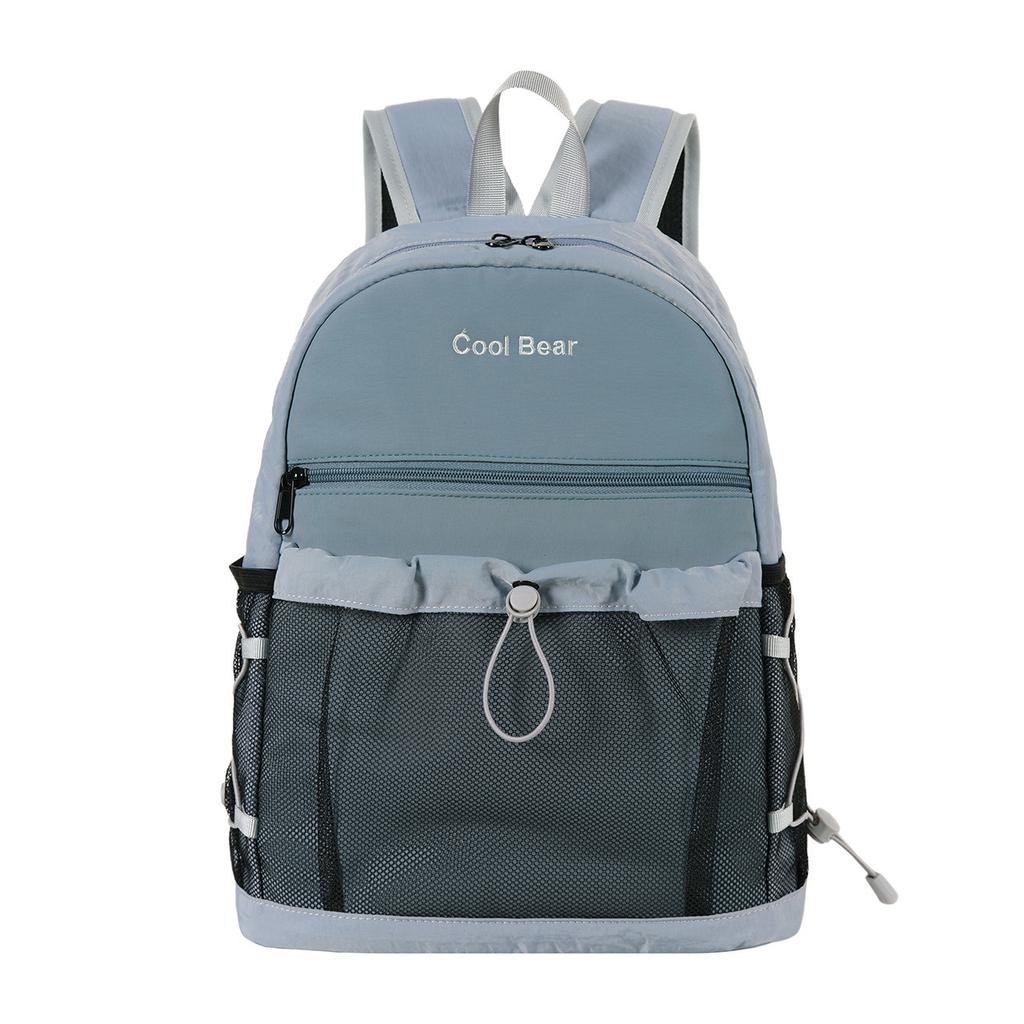 Schoolbag new outdoor wind color matching backpack net pocket design lightweight large capacity backpack commuting leisure schoolbag