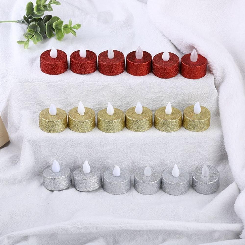 Powered with Glitter Diwali Candles Mini Candle LED Lamp Tea Lights Flameless Candles Home Decor