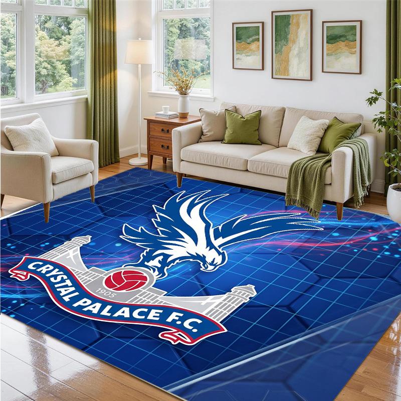 Crystal Palace Football Design Crystal Velvet Rug Soft Decorative Mat for Bedroom Entrance