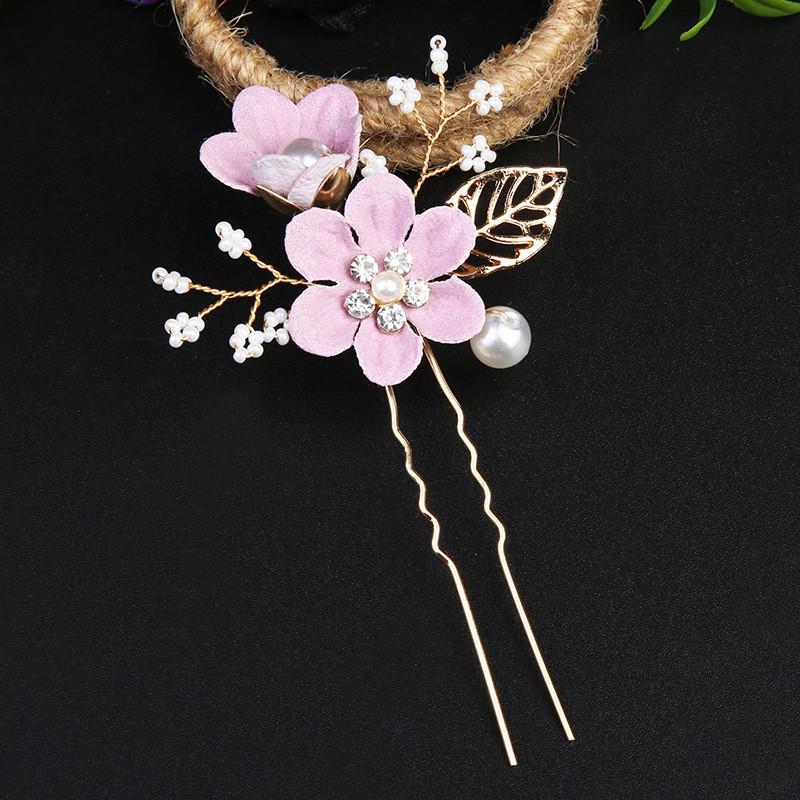 Gold Bridal Headwear: Handmade Pearl Hair Accessories Set