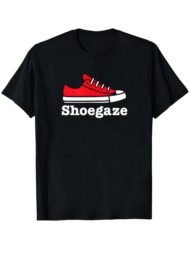 Men's Vintage 90s Shoegaze T-Shirt - Heavyweight 180gsm Retro Indie Music Tee with Iconic Red Sneaker Graphic - Concert Festival Outfit for Shoegaze F