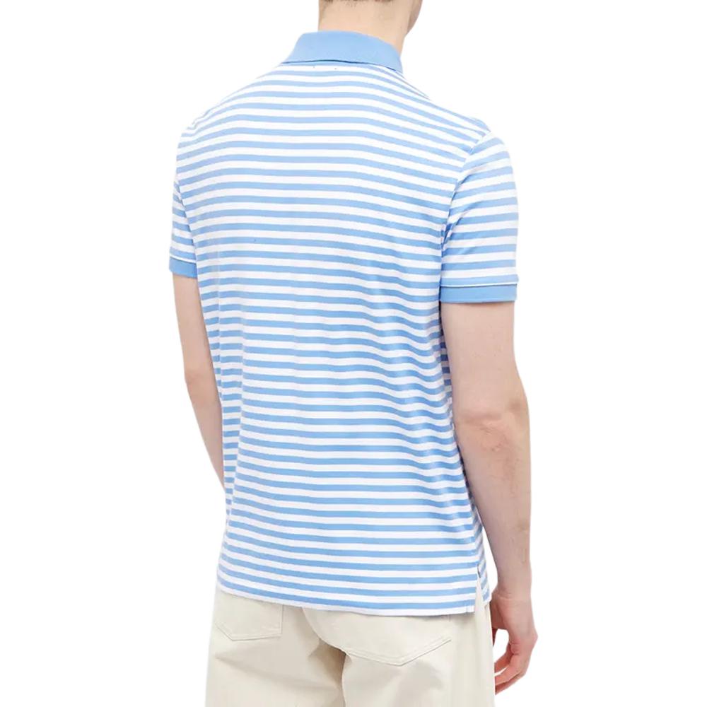 Polo Ralph Lauren SS22 Color Block Gestreiftes Logo Bestickt Kurzarm Poloshirt Herren Oberteile Blau 710830550-002