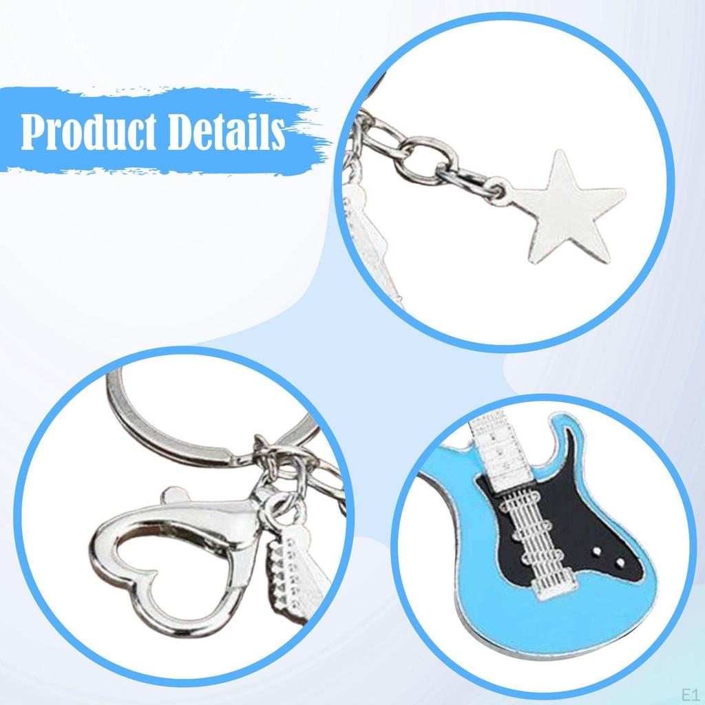 Guitar Keychain Pendant, Love Keyring Year Hanging Music Chain for Women Men Wallet Christmas