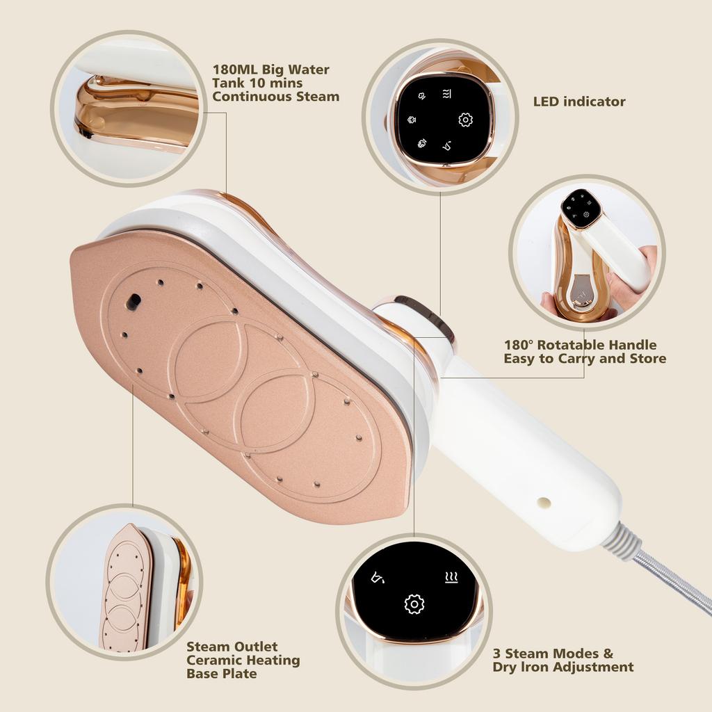 Portable Handheld Steam Iron for Household – 3-Speed Electric Iron with Steam Function