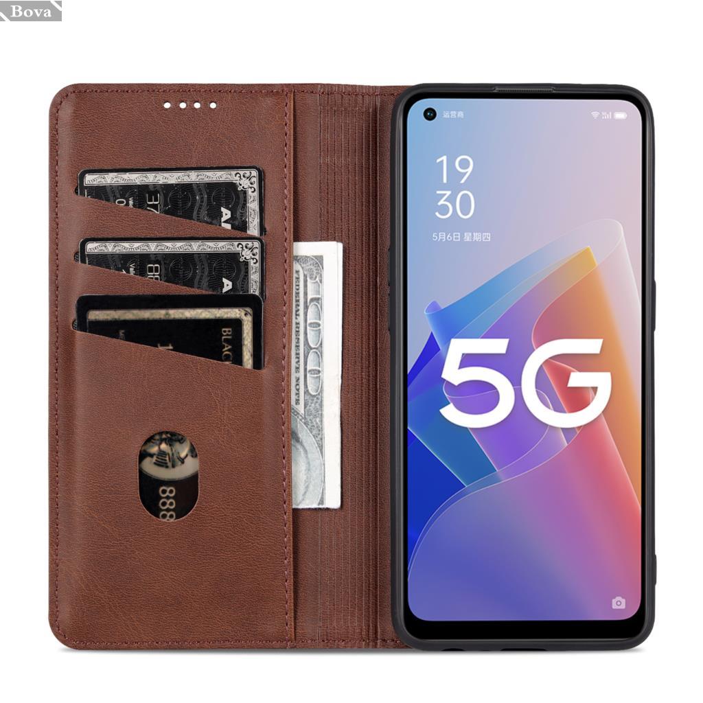 Magnetic Adsorption Pu Leather Case for OPPO Reno8 Lite / Reno 7 8 Lite Reno7 Lite Flip Cover Protective Case Fundas Coque