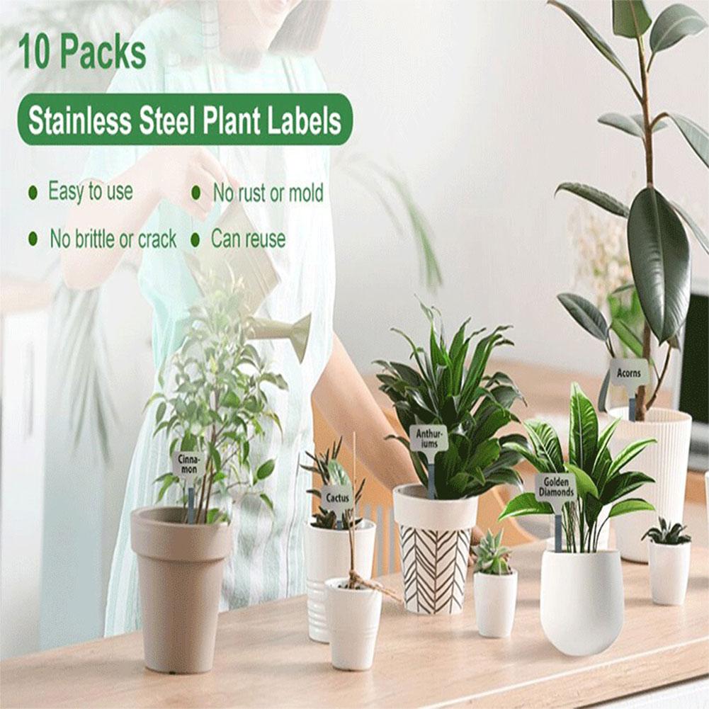 10PCS Metal Plant Labels Weatherproof Garden Stake Tags Planting Gardening Markers for Vegetables Flower Seed Greenhouse