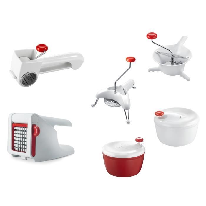 MOULINEX Classic Mouli-julienne, Râpe, Emince, Pieds Rabattables, Compatible Lave-vaisselle, Fabriqué En France, Blanc K1011014